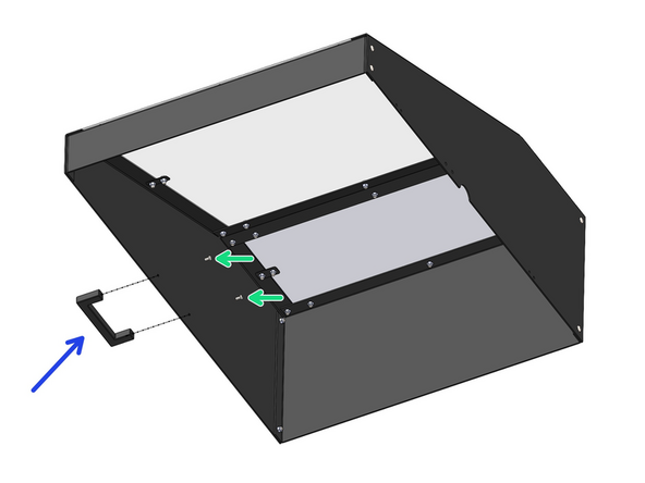 Mount the handle onto the front of the roof assembly.