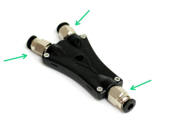 With the tubes inserted you can now fix the couplings onto the nuts.