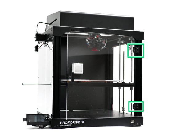 Fix the door hinges to the front of the printer.