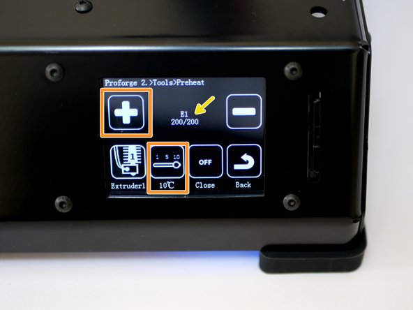 Wait for the Hotend to heat up.