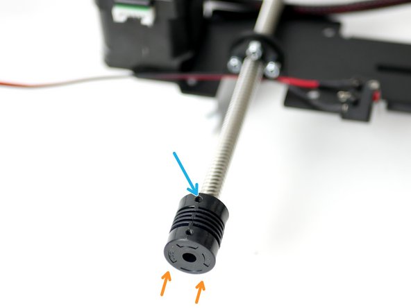 Fix to the bottom of the lead screw the 5x8 coupling.