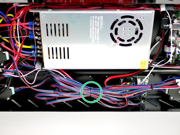 Loop up the remaining longer cables and cable tie together.