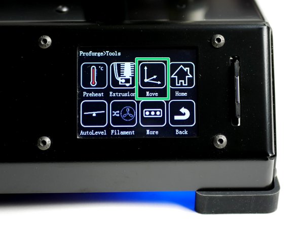Press the toggle switch to set motion to 10mm.