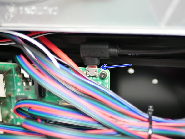 Connect the USB power cable to the Raspberry Pi.