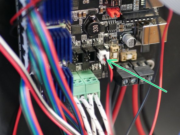 Connect the part cooling fan to the control board as shown.