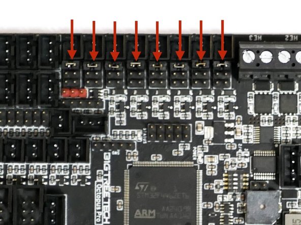 The control board should have jumpers pre-installed in these locations.