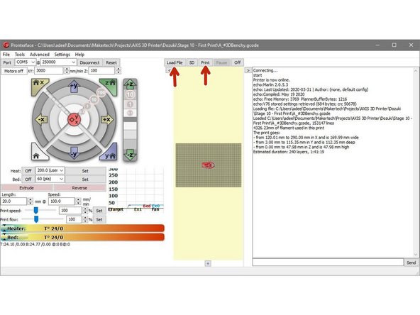 To print via USB you will first need to connect the Axis to your printer via USB.