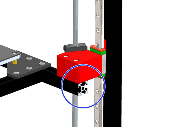 Align the extrusions flush with the brackets.