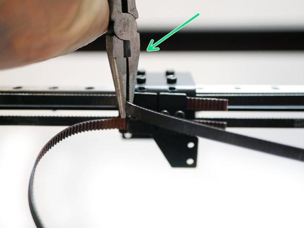 Use a pair of needle nozzle pliers (included) to tighten the belts.