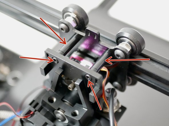 Mount the assembly to your printer's tool carriage with four M3 x 30mm bolts and four M3 x 20mm spacers.