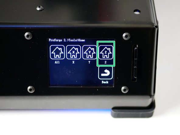 To check that the probe and bed is set up correctly power up the Proforge 2/2S.