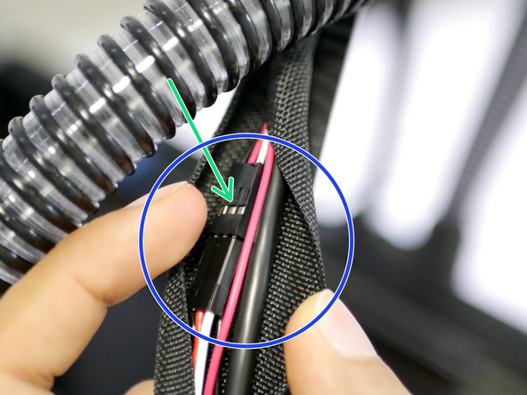 Wrap all of the cables coming from the Tool Carriage into the remaining length of the braided cable sleeving.