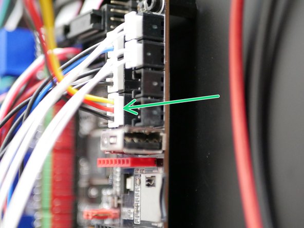 Plug into the control board the three colour cable.