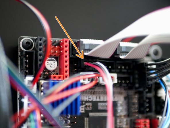 Connect the left side extruder filament sensor to the control board.