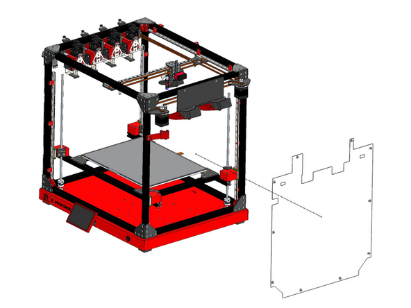 Install the panel to the right side of the frame.