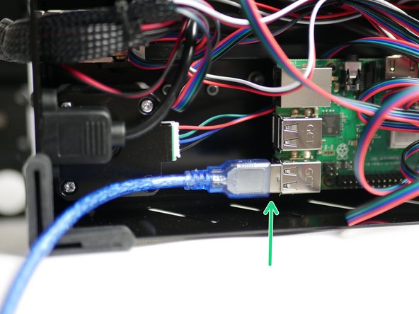 Connect the printers USB cable to the Raspberry Pi.