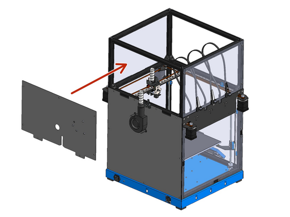 Fix the panel onto the rear of the roof frame.