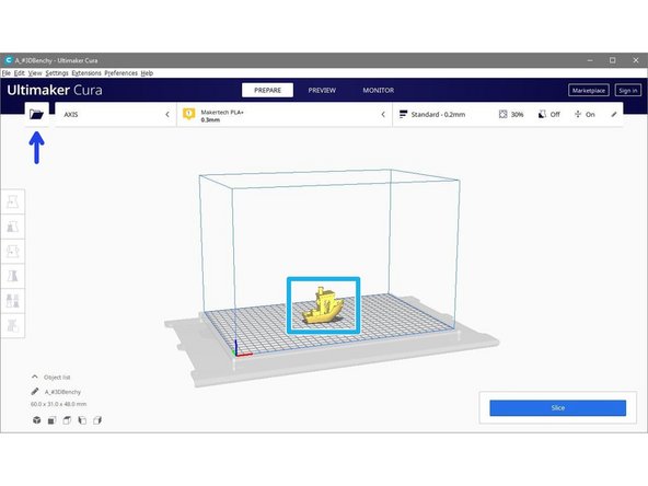 Click on the open file icon.