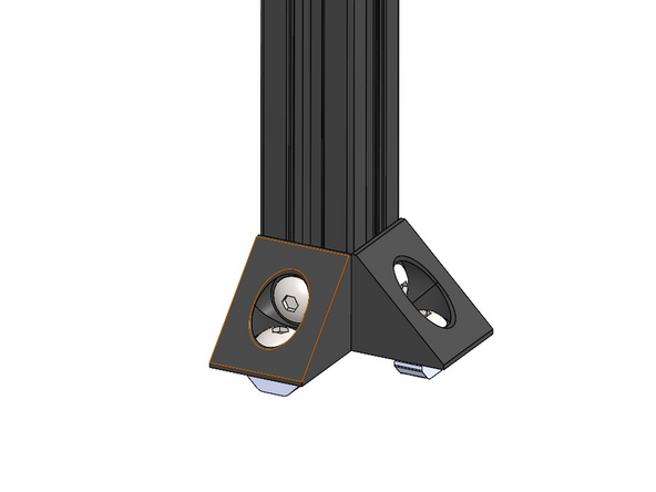 Secure the corner brackets to the roof frame assembly as shown.
