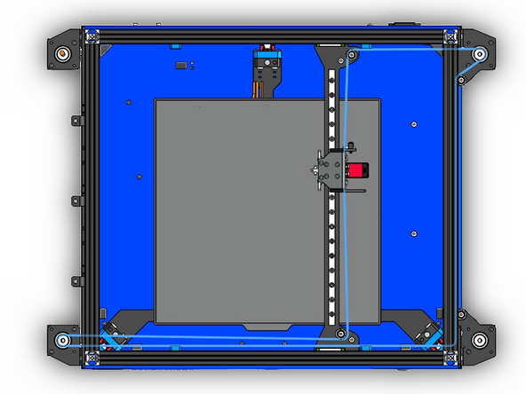 The top belt should follow this path around the idlers and motors.