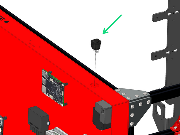 Disconnect the power switch from the mains power cable assembly. Push the power switch into the front of the base.