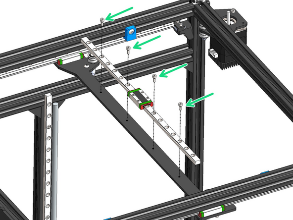 Mount the final 350mm MGN9H gantry rail onto the gantry.