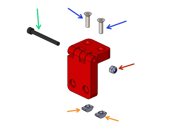 Assemble two hinges as shown: