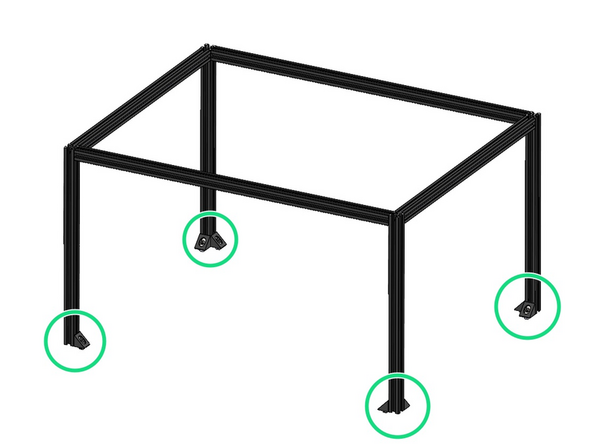 Secure the corner brackets to the roof frame assembly as shown.