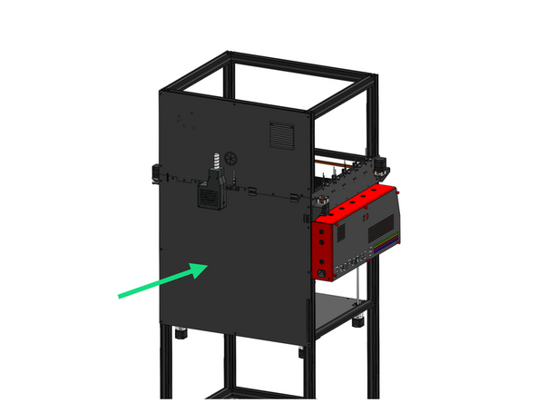 Fix the lower rear panel to the frame using M5x6mm bolts and M5 T-nuts.