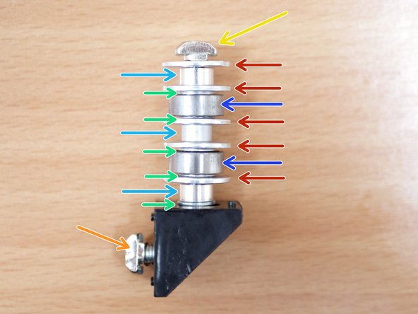 Build two of the front Idler assemblies as shown: