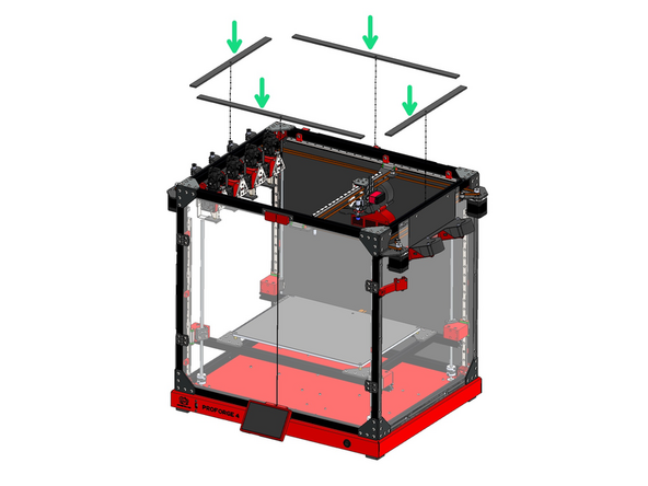 Cut the foam tape into four sections and stick them onto the top of the frame as shown.