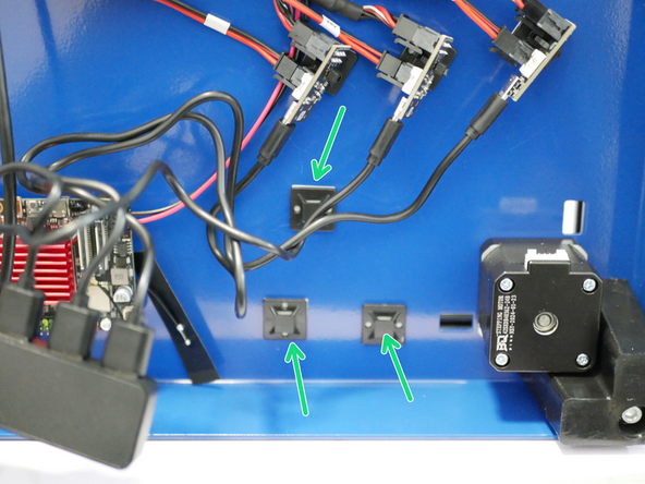 When securing the cable tie mounts for the USB hub, ensure they are spaced so the cable ties run between the ports on the hub.