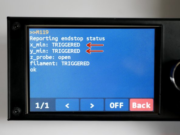 Both the X and Y endstops should be triggered.