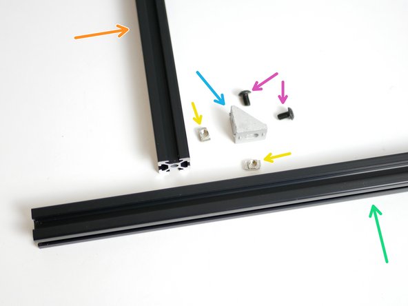 Two 2020 x 450mm Extrusions