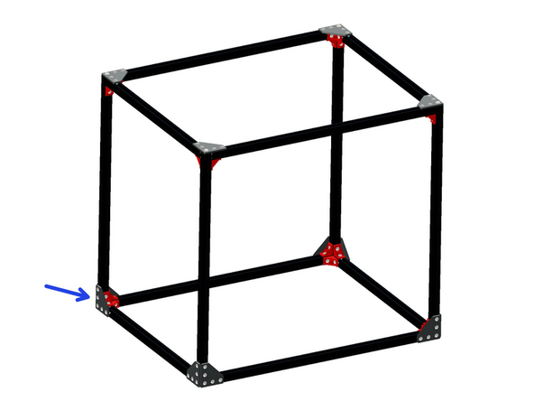 Next using the remaining bracket assemblies attach them around the base of the frame as shown.