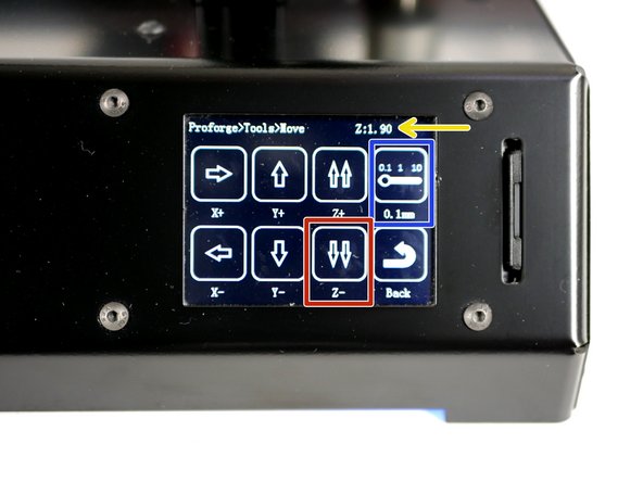 On the touch screen go to Tools -> Move and toggle the distance selector to 0.1mm.