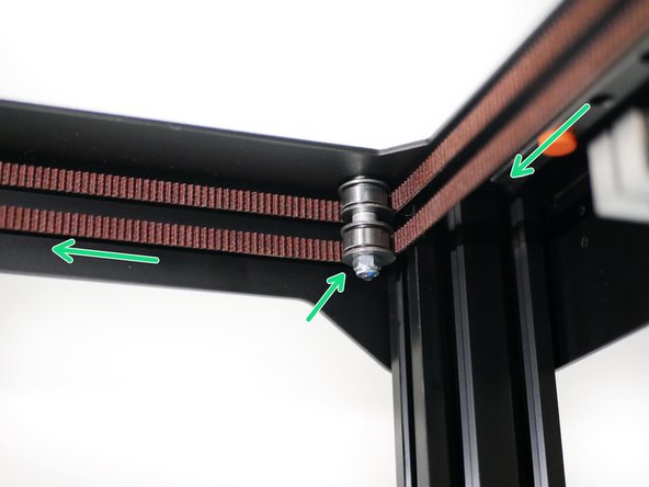 Next, wrap the belt around the front idlers.