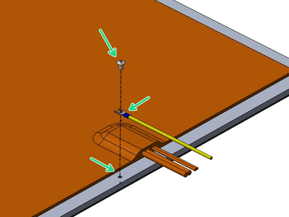 Fix the 1M Earth cable to the platform with an M4 x 6mm button head bolt.