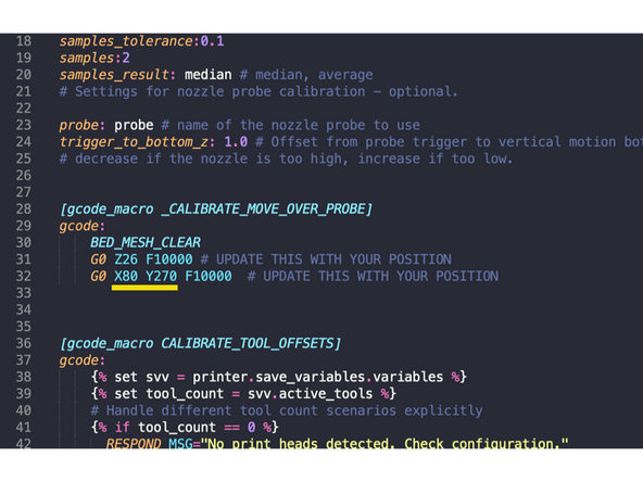 By default it is set to X80 Y270.