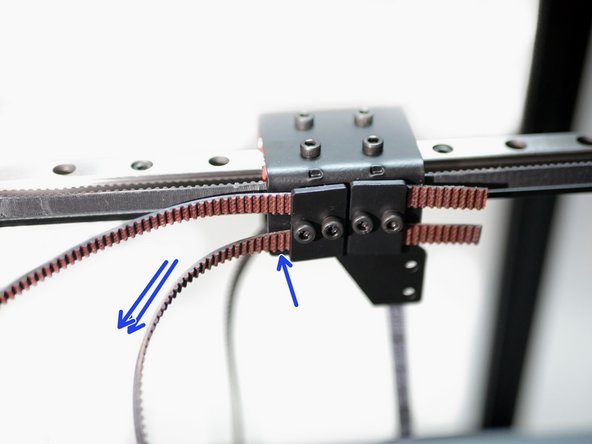 And, as before, pull the belt tight on the tool carriage.