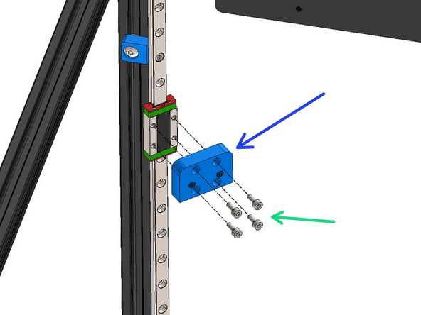 Fix the 3 CNC'd Z-Carriages onto the Rail carriages.