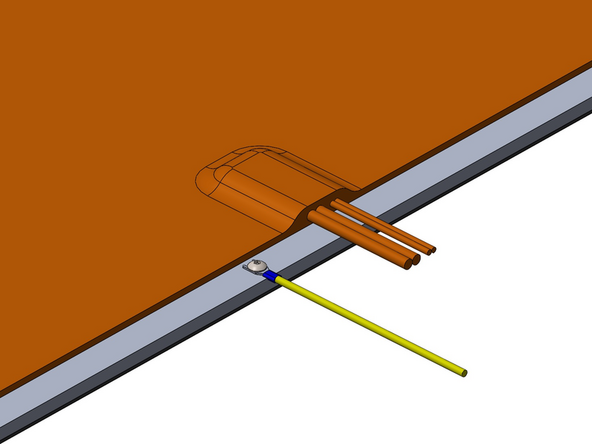 Fix the 1M Earth cable to the platform with an M4 x 6mm button head bolt.