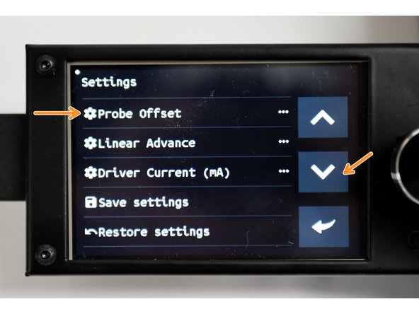 Scroll down to Probe Offset
