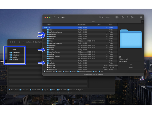 Copy the config files that you downloaded previously to the corresponding folders.