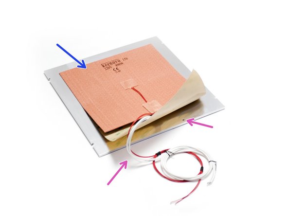 As before with the magnetic sticker, fix the heater pad on in the same way.