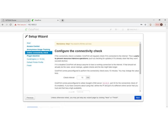 Leave the options here as default.