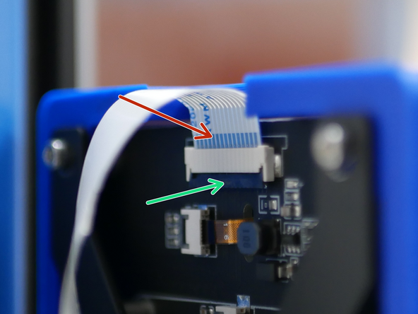 Connect one end of the ribbon cable to the display.