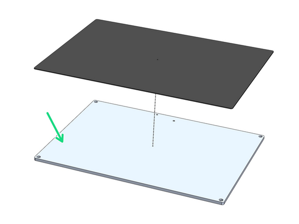 Stick over the aluminium platform plate the magnetic flex-plate sticker.