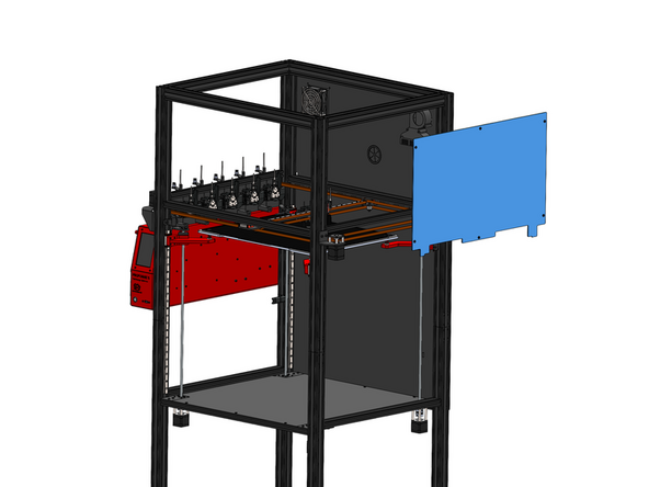 Install onto the right side of the frame the two right side panels with M5x6mm bolts and M5 T-nuts.