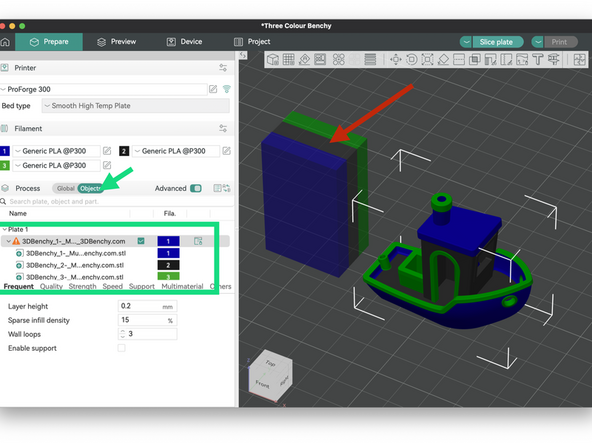 The multi-part benchy we're printing can be found here.